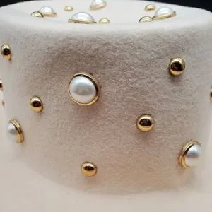 Vintage Bollman Hat Co Wool Doeskin Felt Rhinestone Studded White Hat Bollman Doeskin - Etsy main image 4